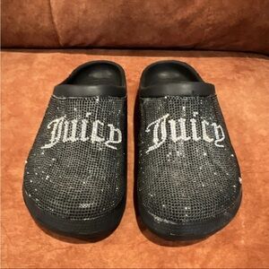 Juicy Couture Black Sparkle Clogs